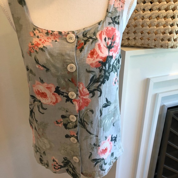 Mango - Ming Floral Button Front Tank Top - Size XS - Picture 6 of 6